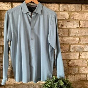 TED BAKER | Men's Blue Patterned Dress Shirt | 4